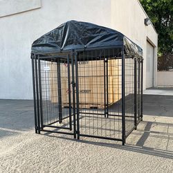 (NEW) $170 Heavy Duty Kennel with Cover Dog Cage Crate Pet Playpen (4’L x 4’W x 4.5’H)