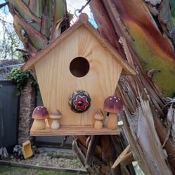 Handmade Stained Wood Bird House