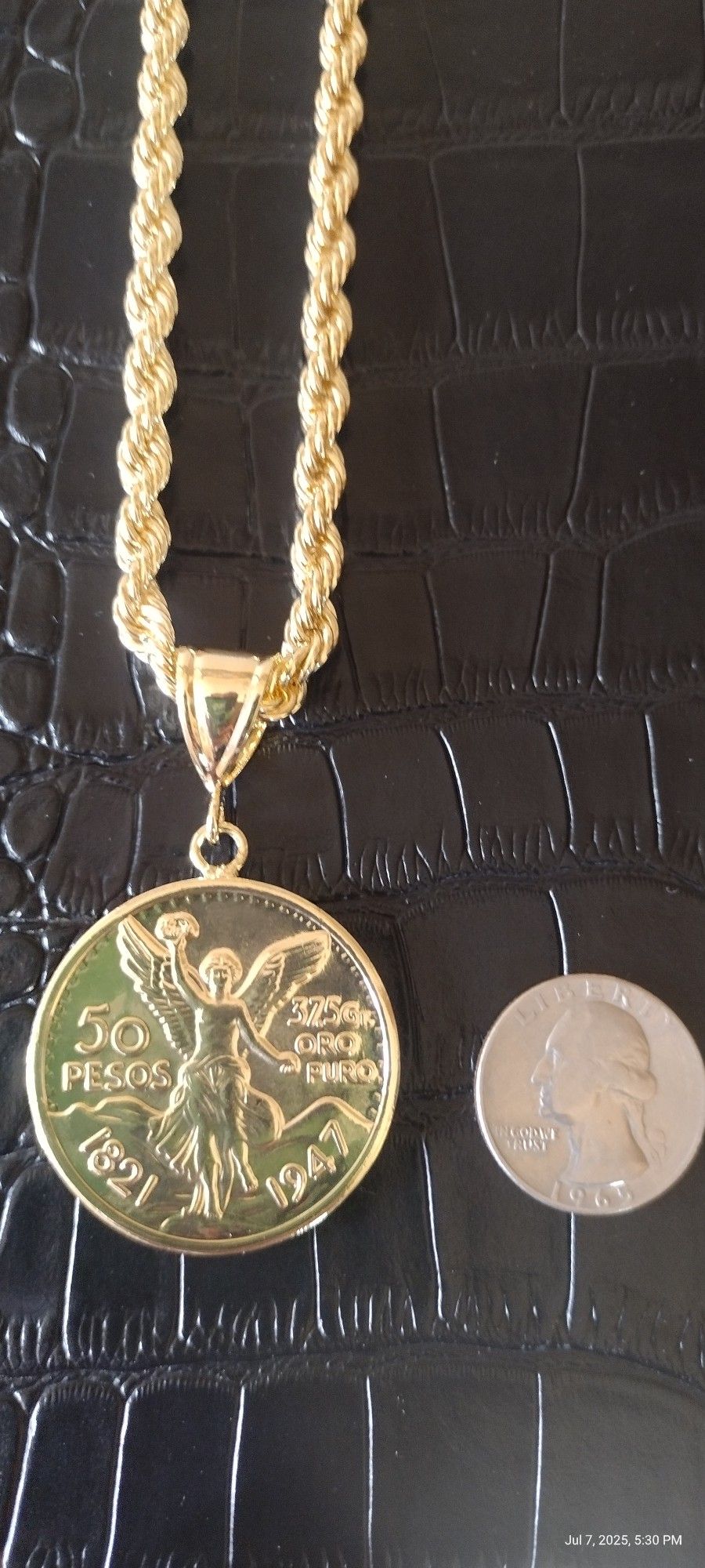 Coin Pendant And Chain Set