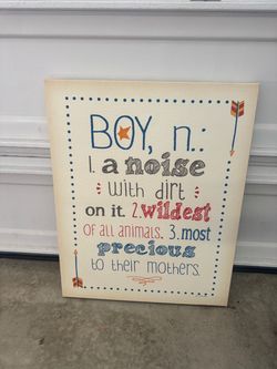 Boy Definition Quote Canvas Wall Art