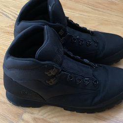 Timberland All Black Canvas Material 