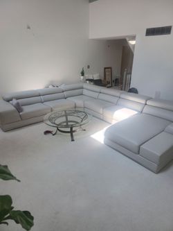 Huge leather sectional