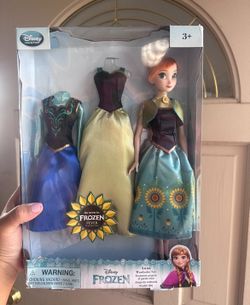 Disney Frozen Anna Doll w/ Dresses - Perfect Gift!