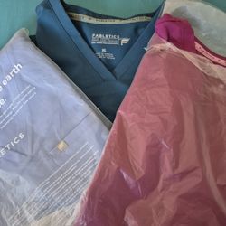 3 Brand New Fabletics Scrub Tops