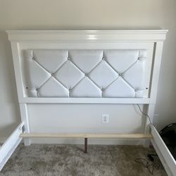  New White Queen Size LED Light Bed Frame