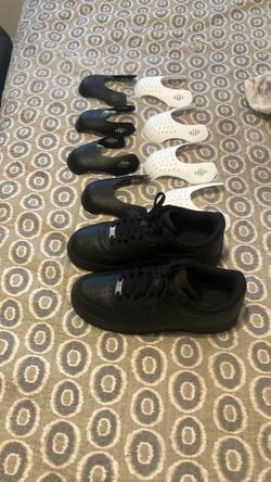 Black Air Force 1’s With 8 Crease Protectors
