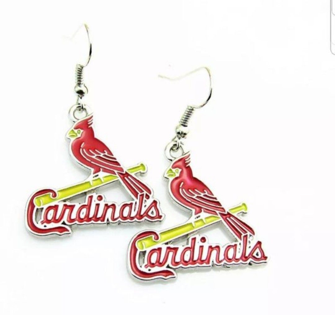 $12 new silver-plated STL Cardinal earrings