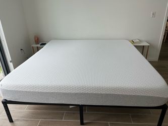 Tuft & Needle King Mattress + Metal Bed Frame – Great Condition