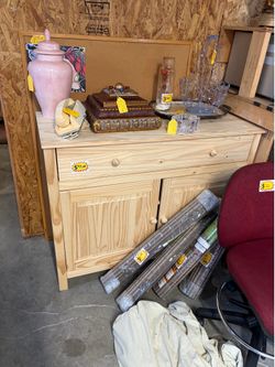 Solid Pine Sideboard / Buffet Cabinet – Natural Wood