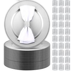 Charger Plates Set w/ Napkin Rings