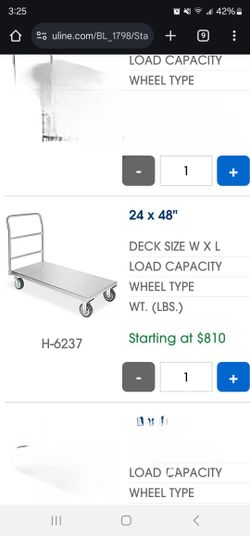 FLAT ROLLING METAL CART