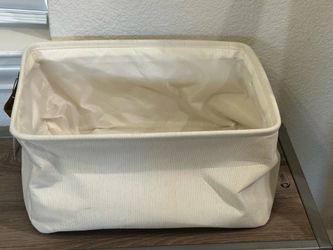 Brand New Canvas Fabric Storage Basket with Handles 15 in x 8 in x 11 in