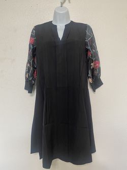 Red Rose Embroidery Tunic Dress (Size: S)