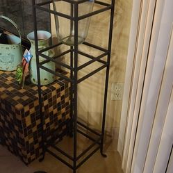 Glass Vase & Pot Stand