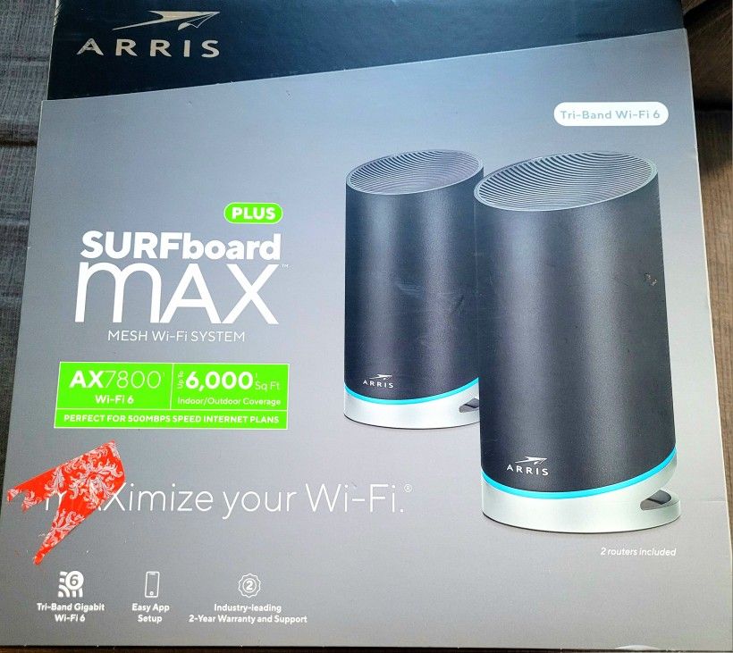 3 Arris Surfboard Max Pro WiFi 6 Mesh Routers