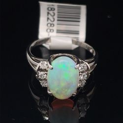 Platinum Opal Diamond Ring 4.05g GDR 1.56 Opal .14CTW Size 5 3/4 182288/11