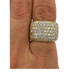 John Apel 18K Yellow Gold Diamond Pave 5.00tcw 18.1gm Ring
