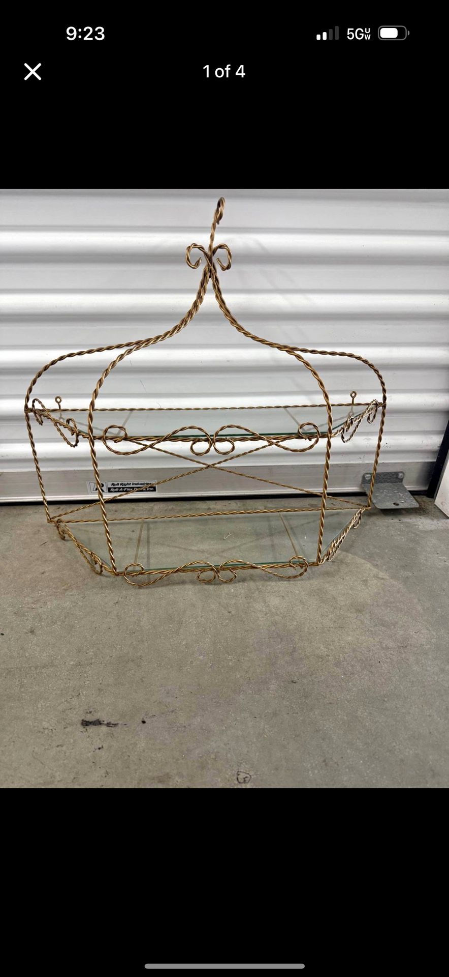 vintage Hollywood Regency wall shelf.