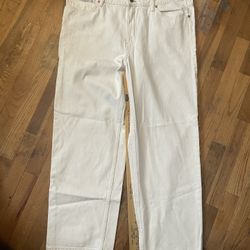 & Denim Jeans Straight Jeans Women Size 18 White High