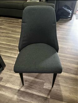 Modern Dark Grey Upholstered Dining Chair