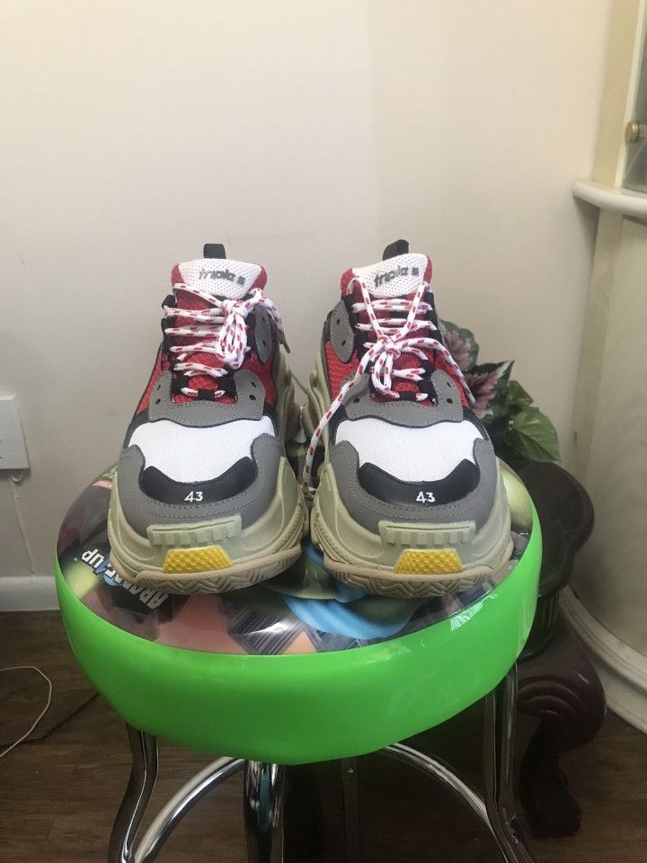 Balenciaga Triple S Red Blue Yellow Men Size 10 Sneakers Designer