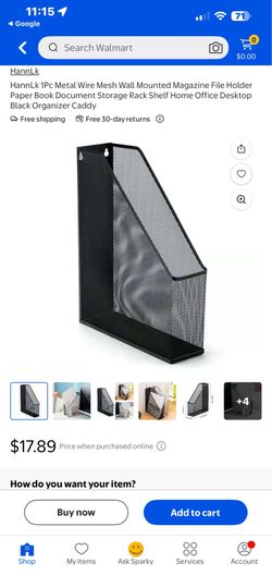 Black Metal Mesh Magazine/File Organizer Holder