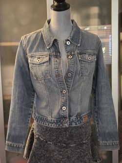Guess Light Ripped Blue Denim Jacket In Excellent Condition!