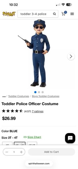 Toddler Police Officer Halloween Costume