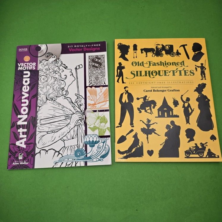 The Dover Art Nouveau ClipArt CD & Old Fashion Silhouettes Book Bundle