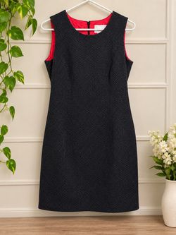 Black Tweed Sleeveless Sheath Dress