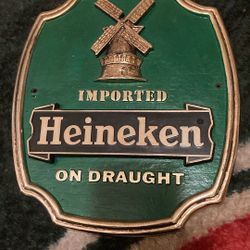 Old Heineken On Draught Beer Sign 