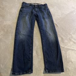 Vintage Lee Mens 30/30 Blue Denim Jeans Slim Straight Leg Stretch Casual (29x29)