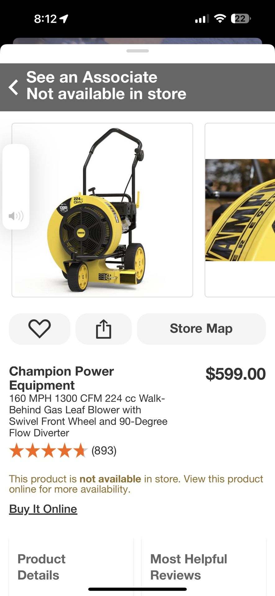 Champion Walk Behind Gas Leaf Blower