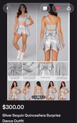 Silver Sequin Quinceañera Surprise Outfit