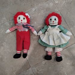 Pair Of Raggedy Ann And Raggedy Andy Dolls Like New Cash Only Please
