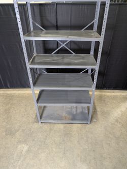 Six- Tier Dark Gray Metal Storage Shelf Unit