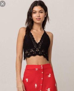New black crochet halter top size L/XL
