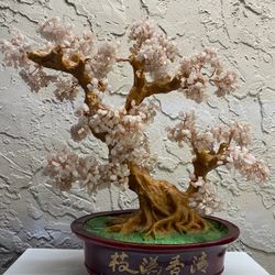 19 inch Rose Quartz Gemstone Bonsai Tree - See My Other Items 😀