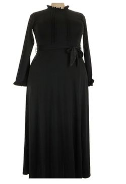 Koh Koh Elegant black midi dress with tie on the side