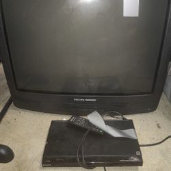 Phillips Crt Tvs With DVD Player And Remote
