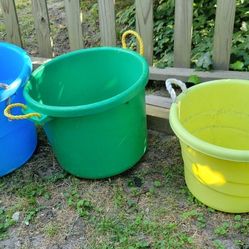 Lot of 3 Large Tub Buckets