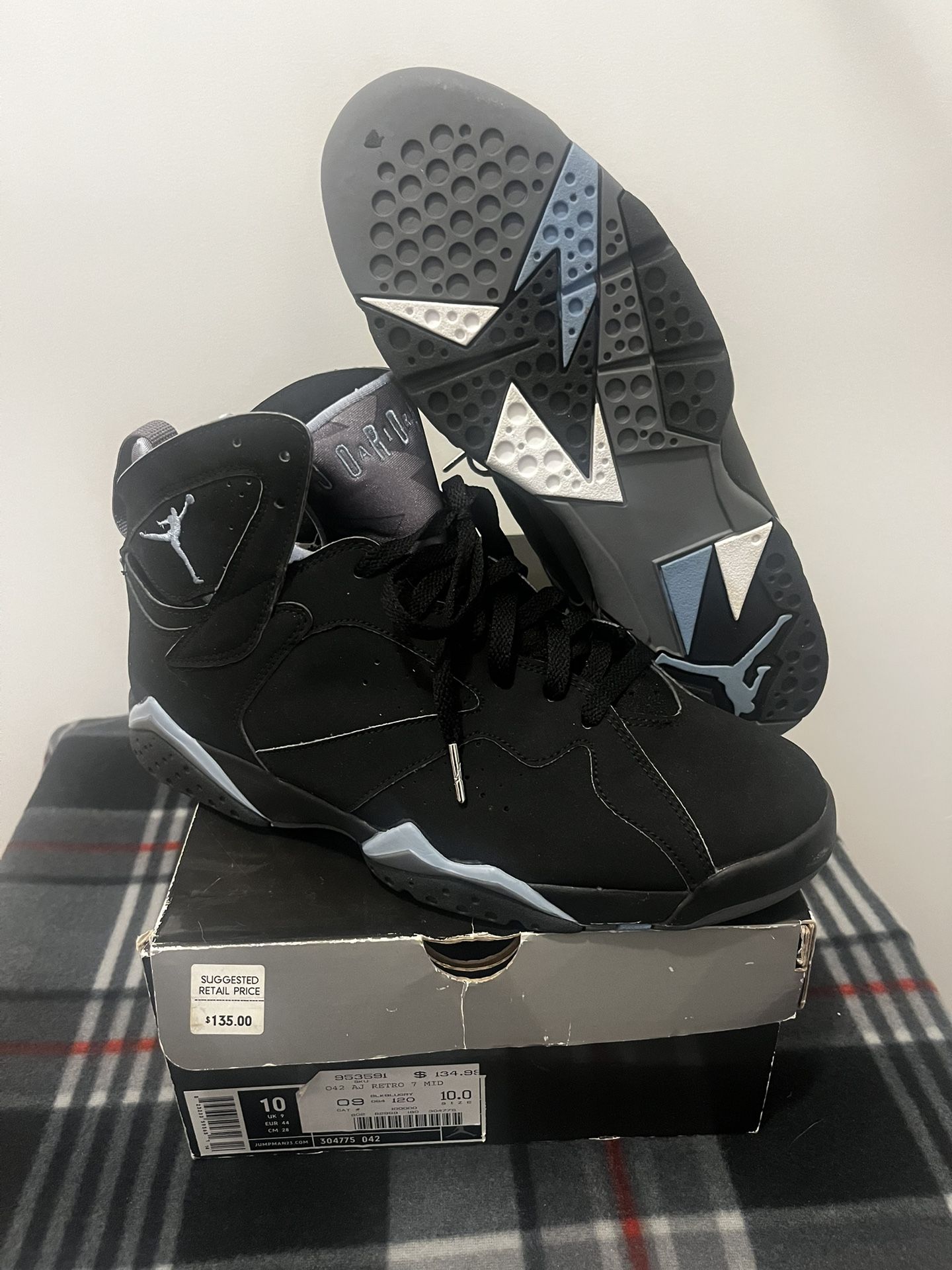 Nike Retro Air Jordan 7 Chambray Sz 10 Black/Grey