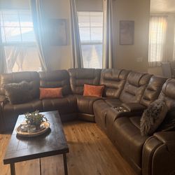 Grey Reclining Couch 