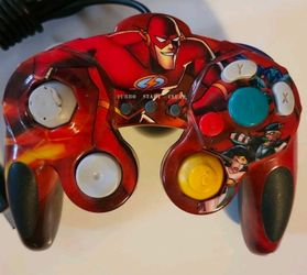 Naki 99850 Justice League The Flash Wired Controller For Nintendo Gamecube