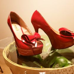 Red Heels With Bow