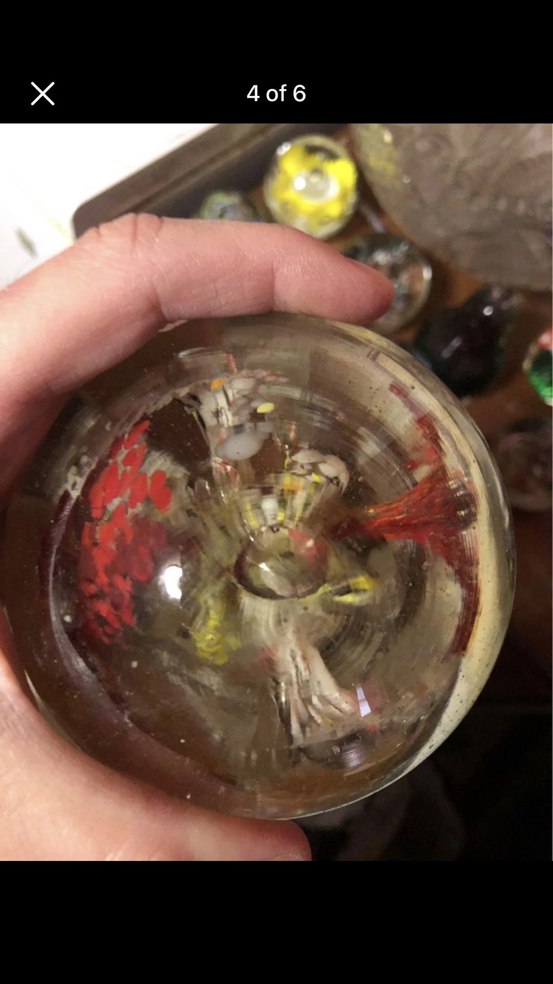 Vintage swirled glass paperweight
