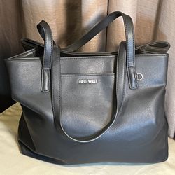 Nine West Black Faux Leather Tote Purse