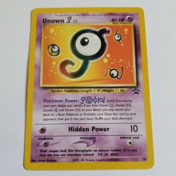 2001 WOTC POKÉMON UNOWN [J]  #38 . POKÉMON 3 THE MOVIE BLACK STAR PROMO. NM. BONUS: Pokémon The Movie 3 Lenticular Coin