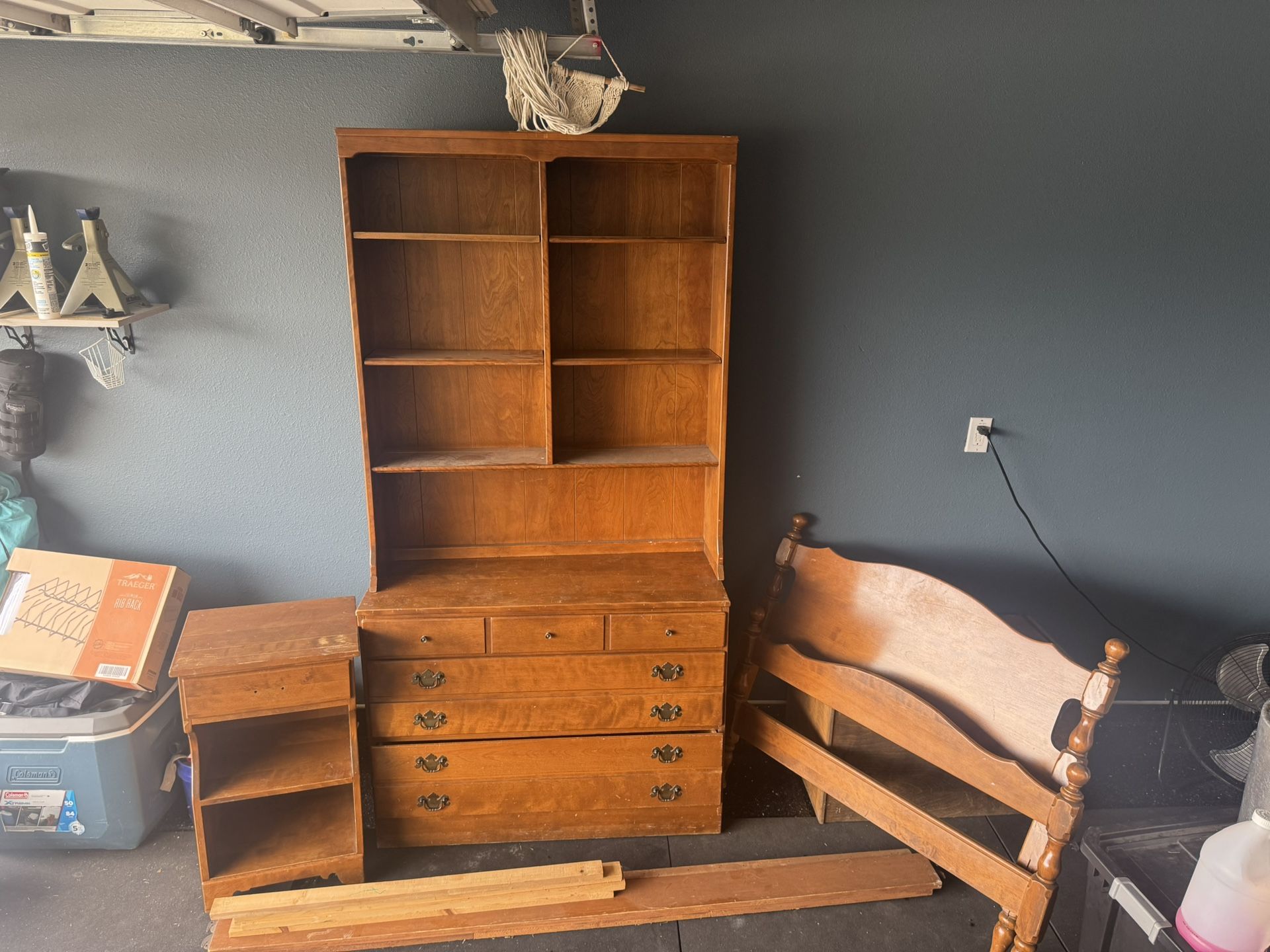 Book Shelf Dresser And Twin Bed frame