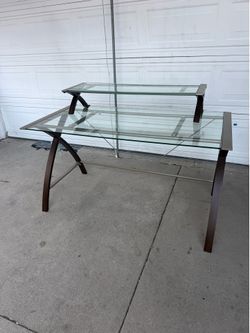 Top glass computer desk table !